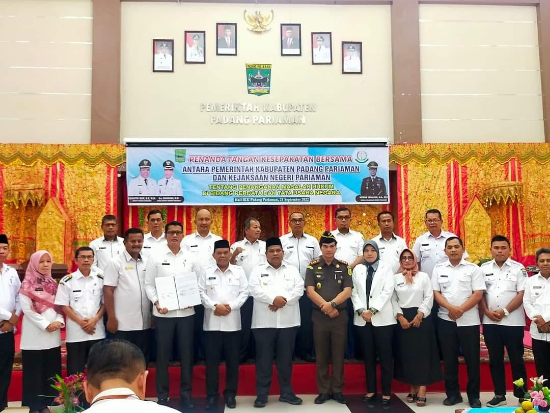 Penanda Tanganan Kesepakatan Bersama Antara Pemerintah Kabupaten Padang Pariaman dan Kejaksaan Neger